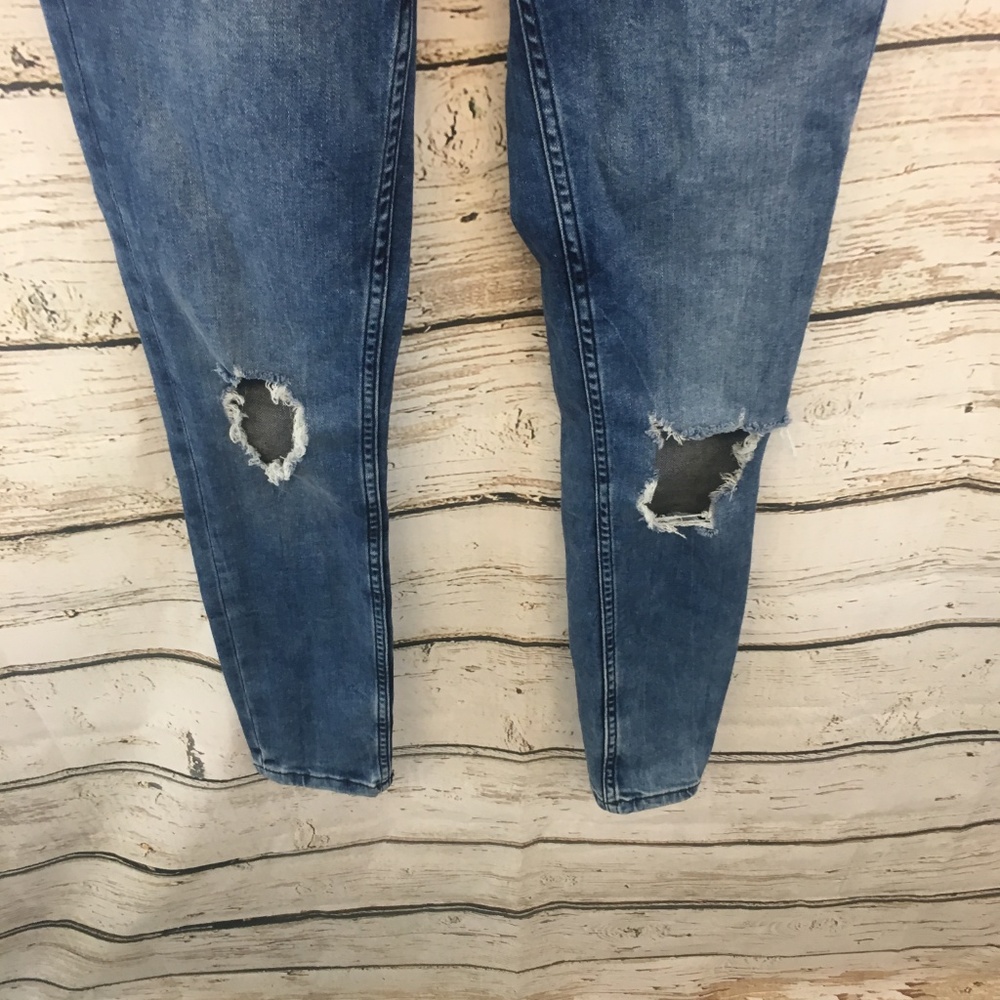 Free People High Waisted Ankle Skinny Jeans Ripped - Picture 5 of 6